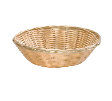 TableCraft Products 1175W - Round Hand-Woven Basket, 8-1/2" Dia x 2-1/4" H, Polypropylene Cord, Natural