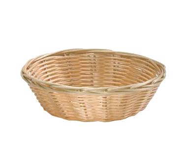 TableCraft Products 1177W - Round Hand-Woven Basket, 7" Dia x 2" H, Natural Polypropylene Cord