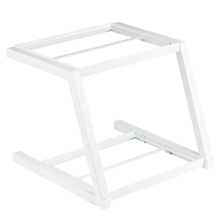 TableCraft 11795 - 2-Tier White Powder-Coated Steel Display Stand, 15.25"W x 15.25"D x 13"H