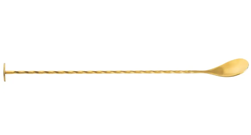 TableCraft Products 11816 Bar Spoon, 11" Long, 18/8 Stainless Steel, Gold