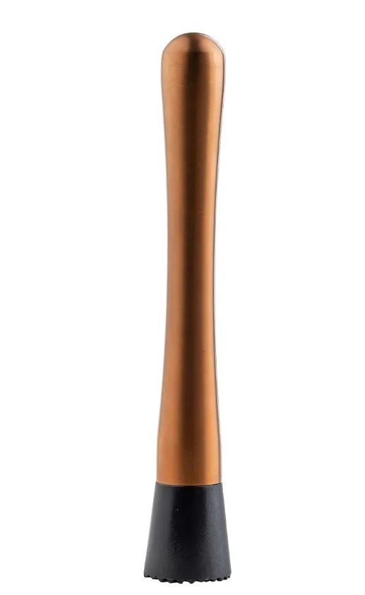 TableCraft Products 11819 Muddler – 8" Bronze, 18/8 SS, 1.375" W x 1.375" D x 8.125" H, Plastic Tip