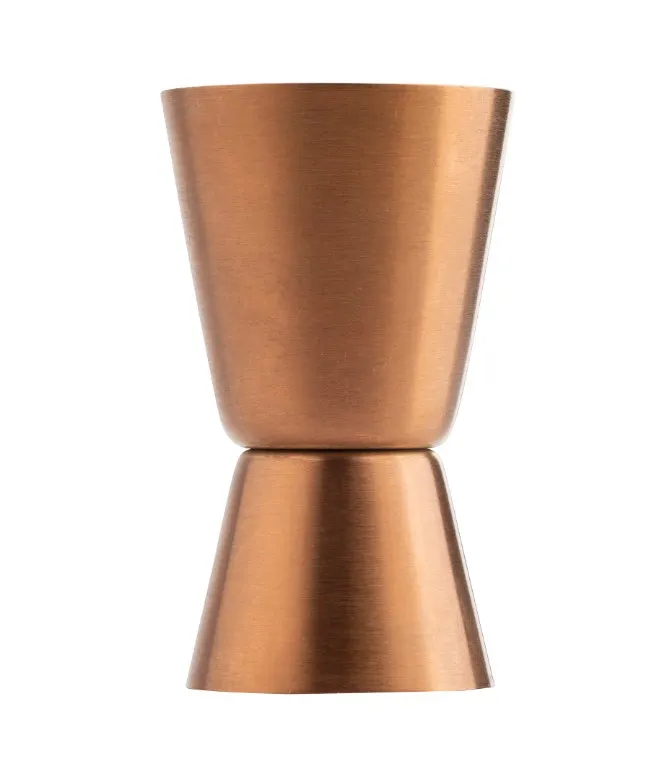 TableCraft 11822 Jigger – 0.5 oz / 1 oz, 1.5"W x 1.5"D x 2.625"H, 18/8 Stainless Steel, Bronze