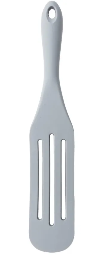 TableCraft Products 11838 Slotted Spurtle, Silicone Over Nylon, 1.875"W x 0.75"D x 10.375"H, Gray