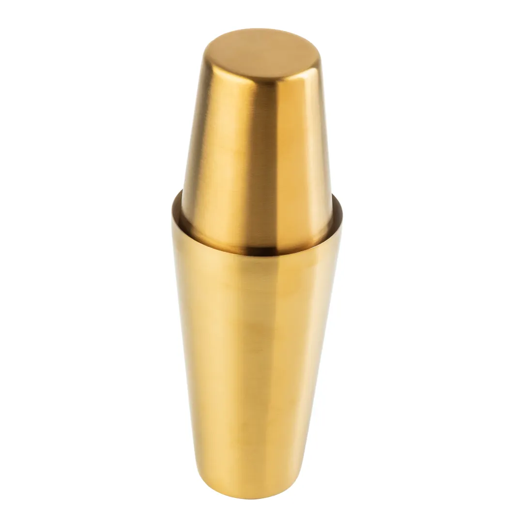 TableCraft Products 11867 2-Piece 18 oz Cocktail Shaker, 18/8 Stainless Steel, Gold PVD Finish