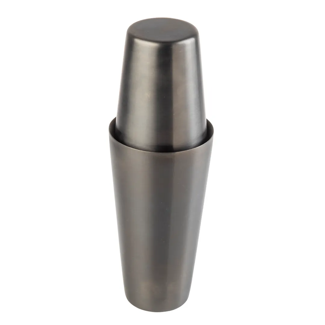 TableCraft Products 11869 2-Piece 18 oz Shaker, 3.625"×3.625"×6.75" Steel, Gunmetal PVD