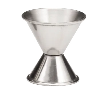 TableCraft Products 1202 Stainless Steel Jigger, 1/2 oz & 1 oz, Rolled Edge, Dishwasher Safe