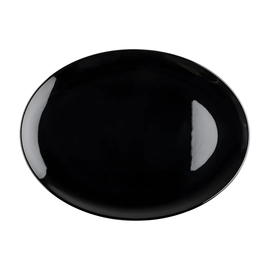 TableCraft Products 12028 - Sierra Collection Serving Platter, 14.25"x11.25"x1" Oval Melamine Black