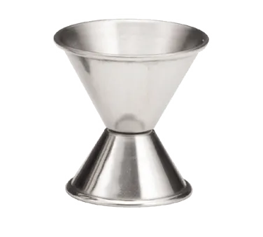 TableCraft Products 1203 Jigger – 3/4 & 1-1/4 oz, Rolled‑Edge Dish‑Safe 18/8 SS‑Stamped