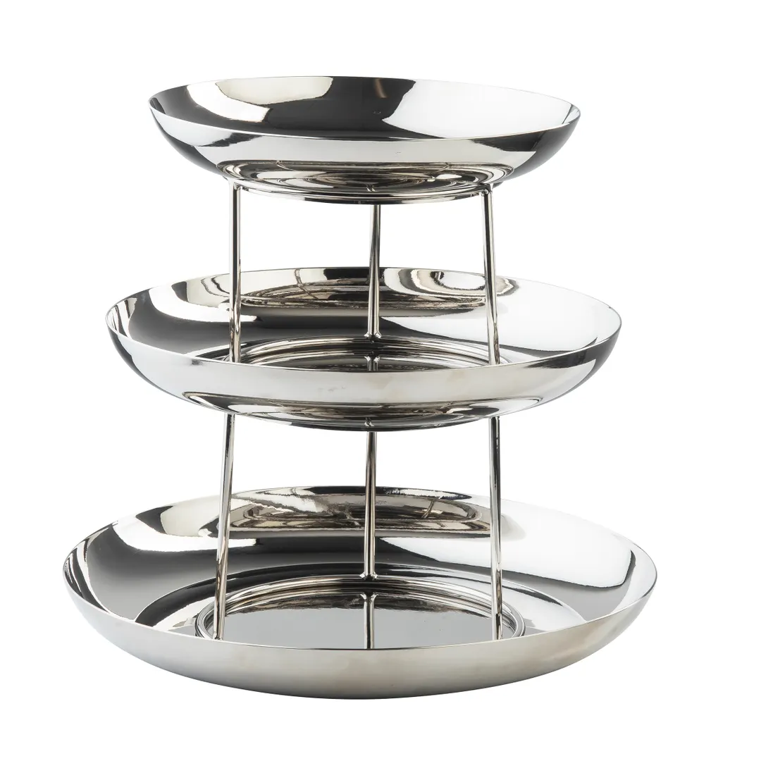 TableCraft Products 12036 - 3-Tier Seafood Tower, 13.75"x13.75"x12.75", Stainless Steel