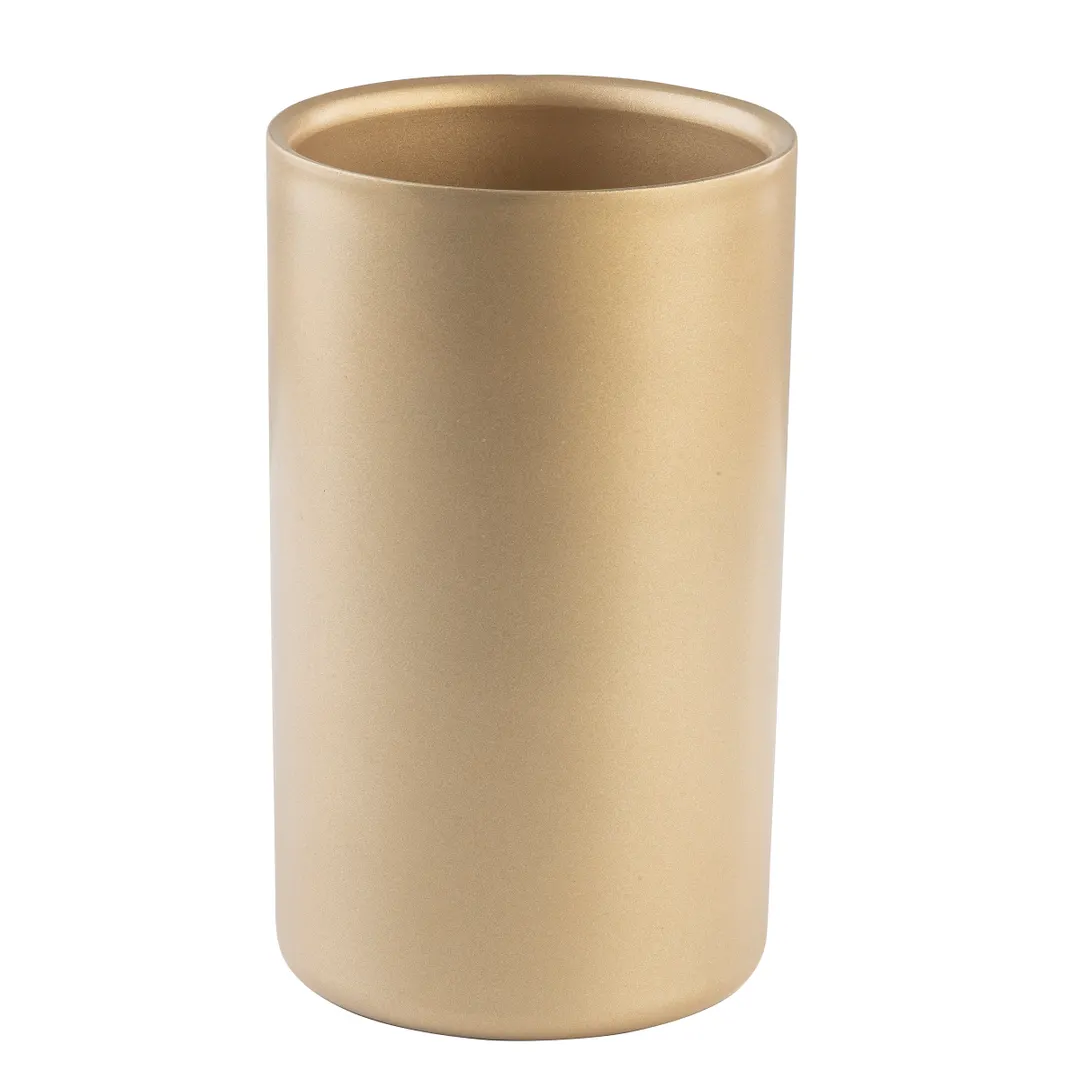 TableCraft Products 12053 Wine Cooler, Double-Wall 4.75"x4.75"x7.875" Steel Gold Coated Finish