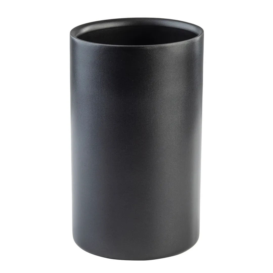 TableCraft Products 12054 - Double Wall Stainless Steel Wine Cooler, 4.75"x4.75"x7.875", Black