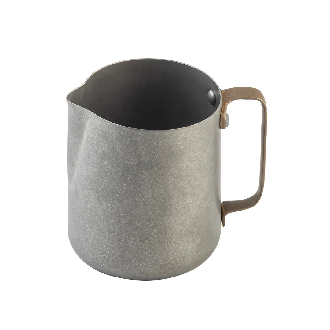 TableCraft 12057 - 18oz Stainless Steel Creamer Pitcher, 5"x3.75"x4.25", Gold PVD, Vintage