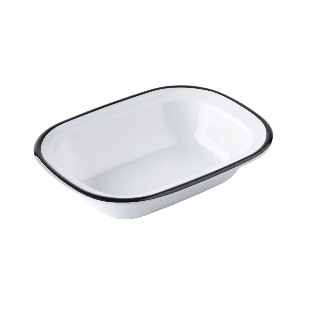 TableCraft Products 12083 - 18oz Melamine Serving Pan, 7.75" x 5.75" x 1.75", White