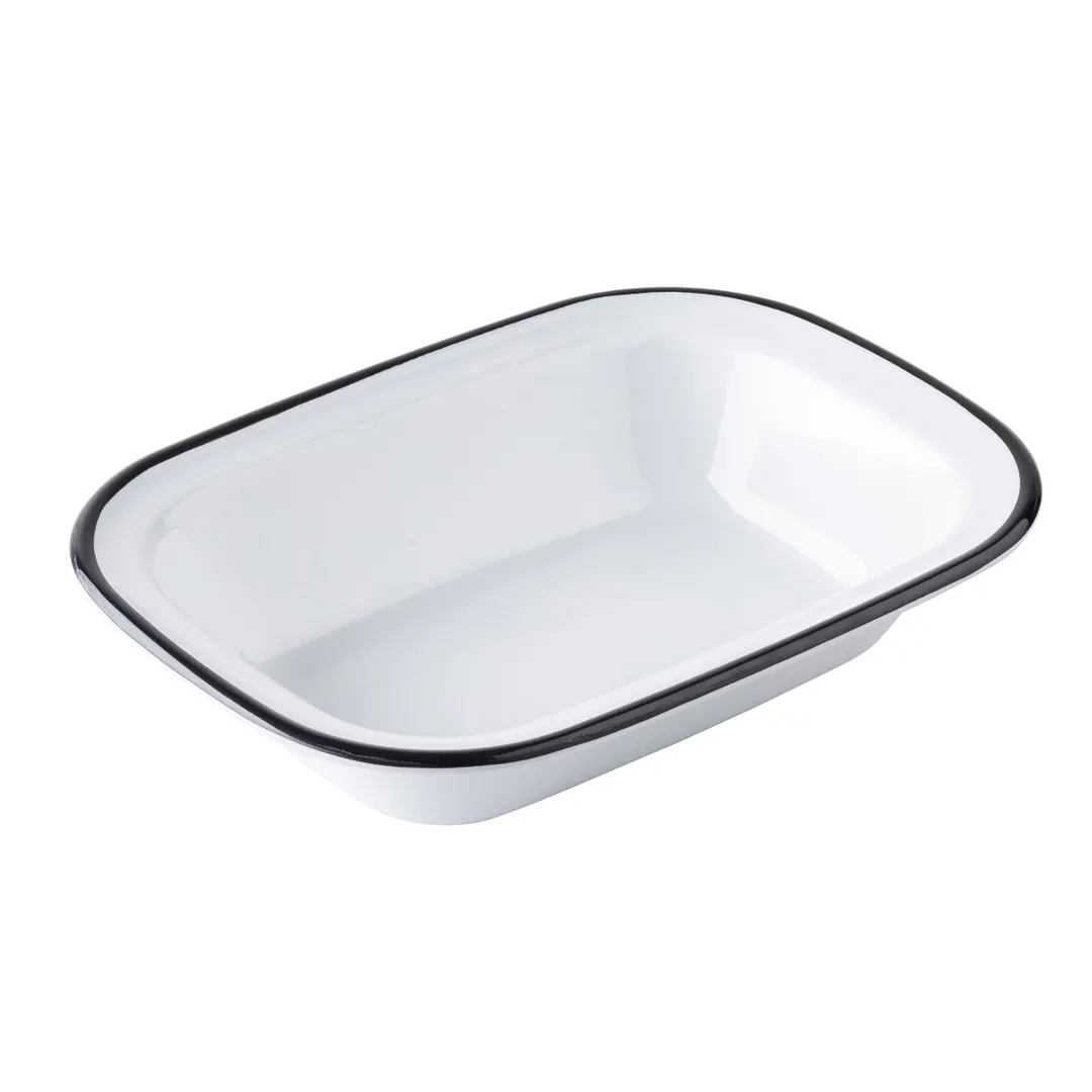 TableCraft Products 12084 Canteen Serving Pan, 30oz, 9.5"x7"x2", Rectangular Melamine White