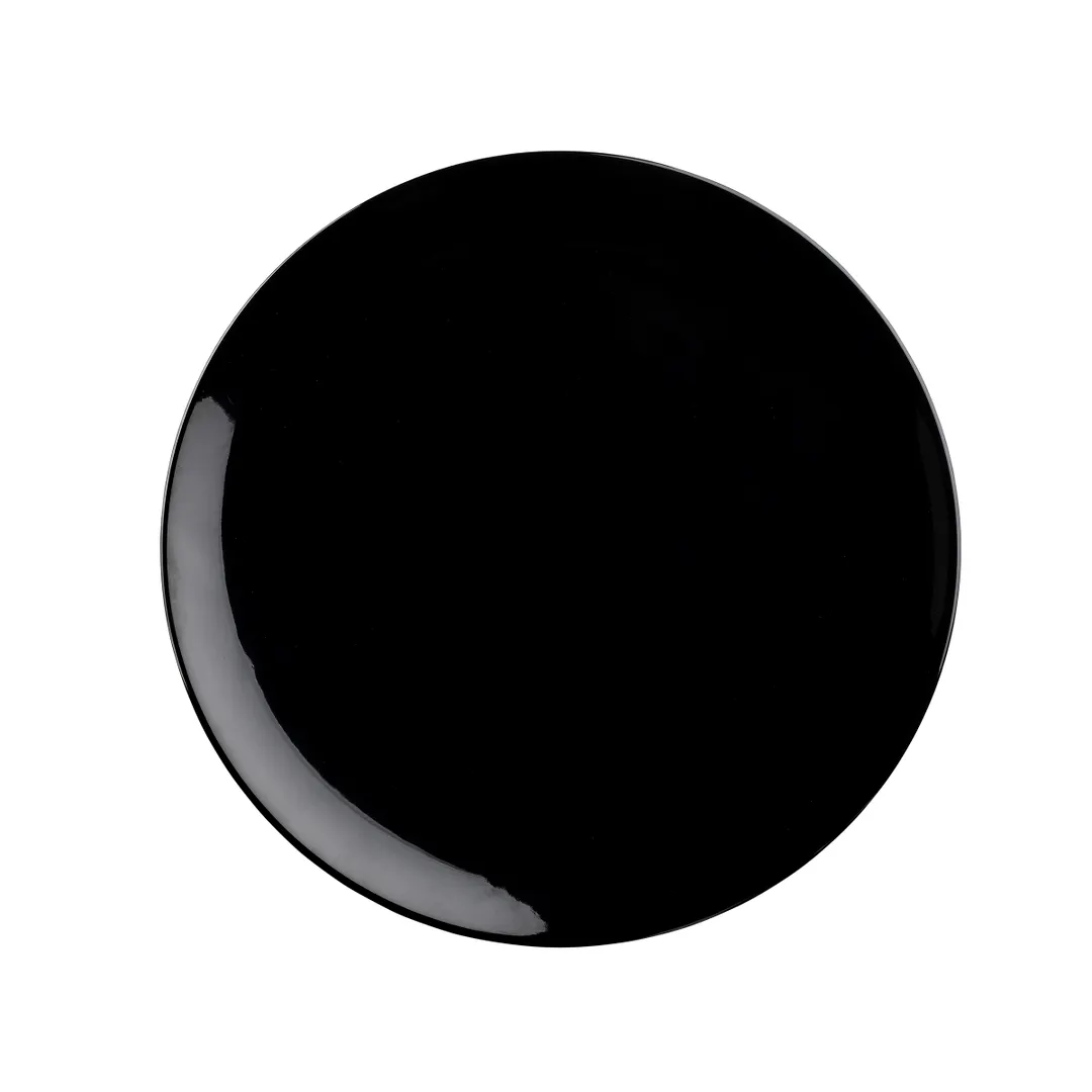 TableCraft Products 12085 - Sierra Collection Melamine Round Platter, 12.125"x12.125"x1.25", Black
