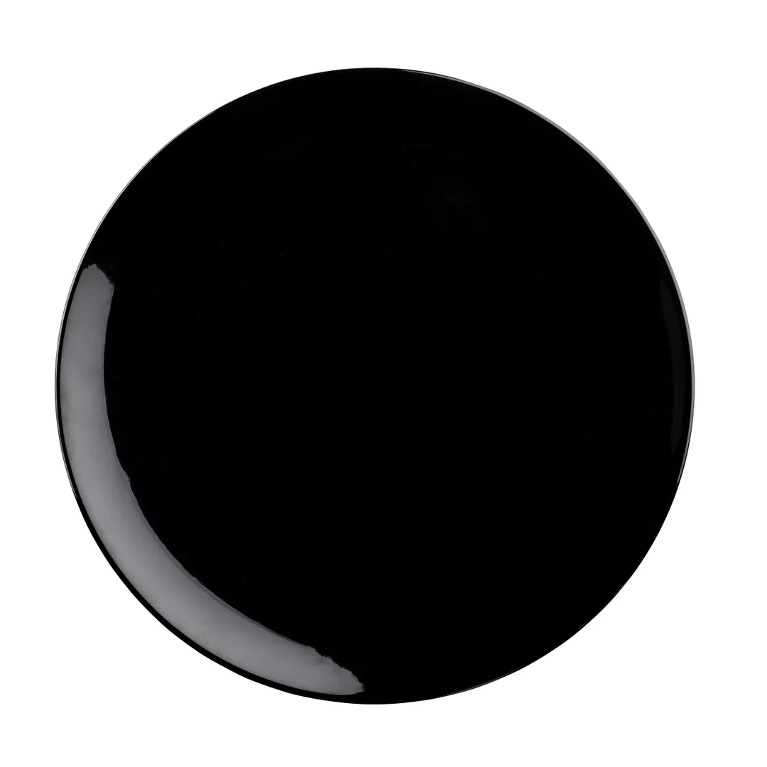 TableCraft Products 12087 - Sierra Collection Serving Platter, 14"x14"x1.25", Round, Melamine, Black