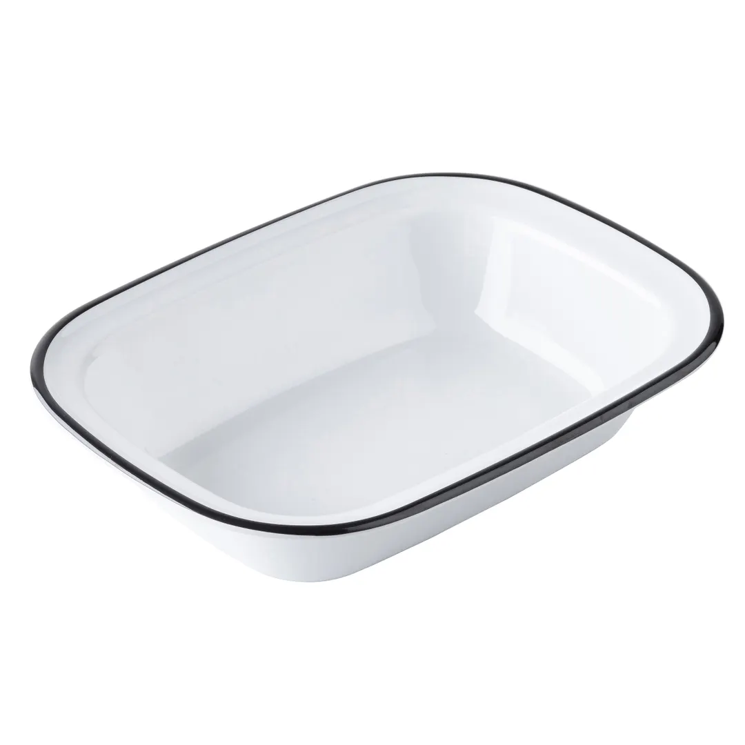 TableCraft 12162 - 48oz Collection Serving Pan, 11" x 8.125" x 2.375", Rectangular White Melamine