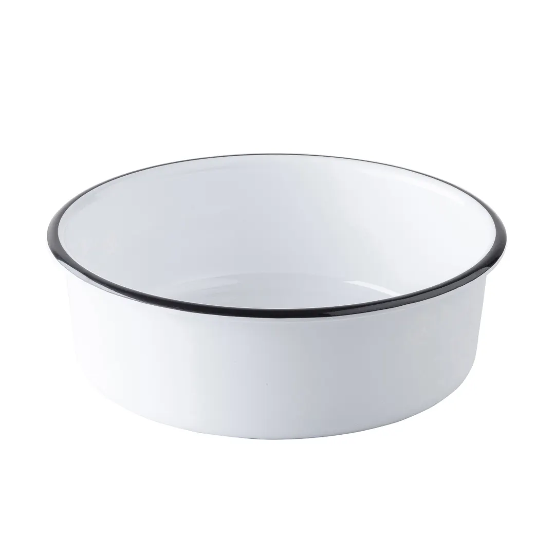 TableCraft 12163 Canteen Collection 1.75‑qt Round Melamine Bowl, 8.5”×8.5”×2.75”, White