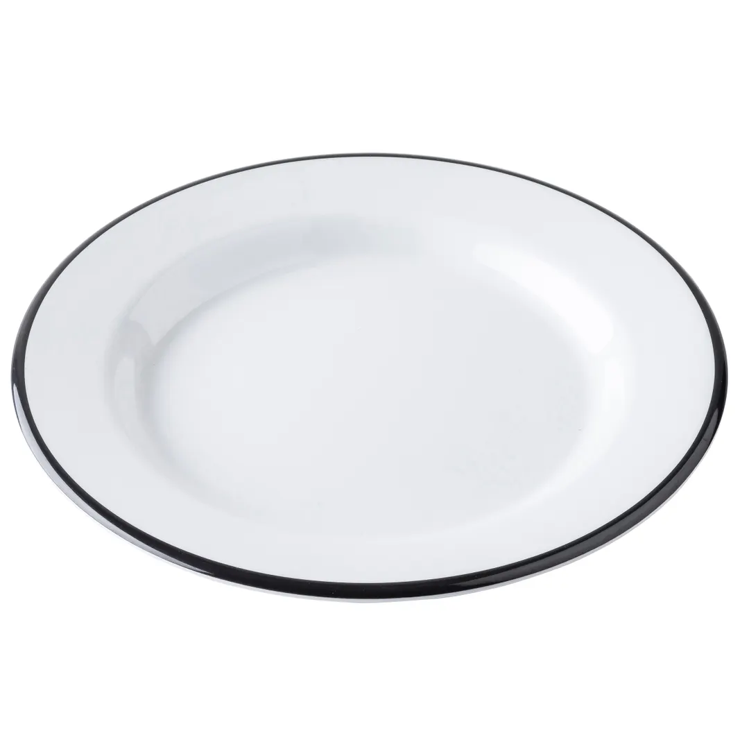TableCraft 12166 Melamine Round Plate, 10.25" Diameter, 0.875" Thick, Medium Rim, White