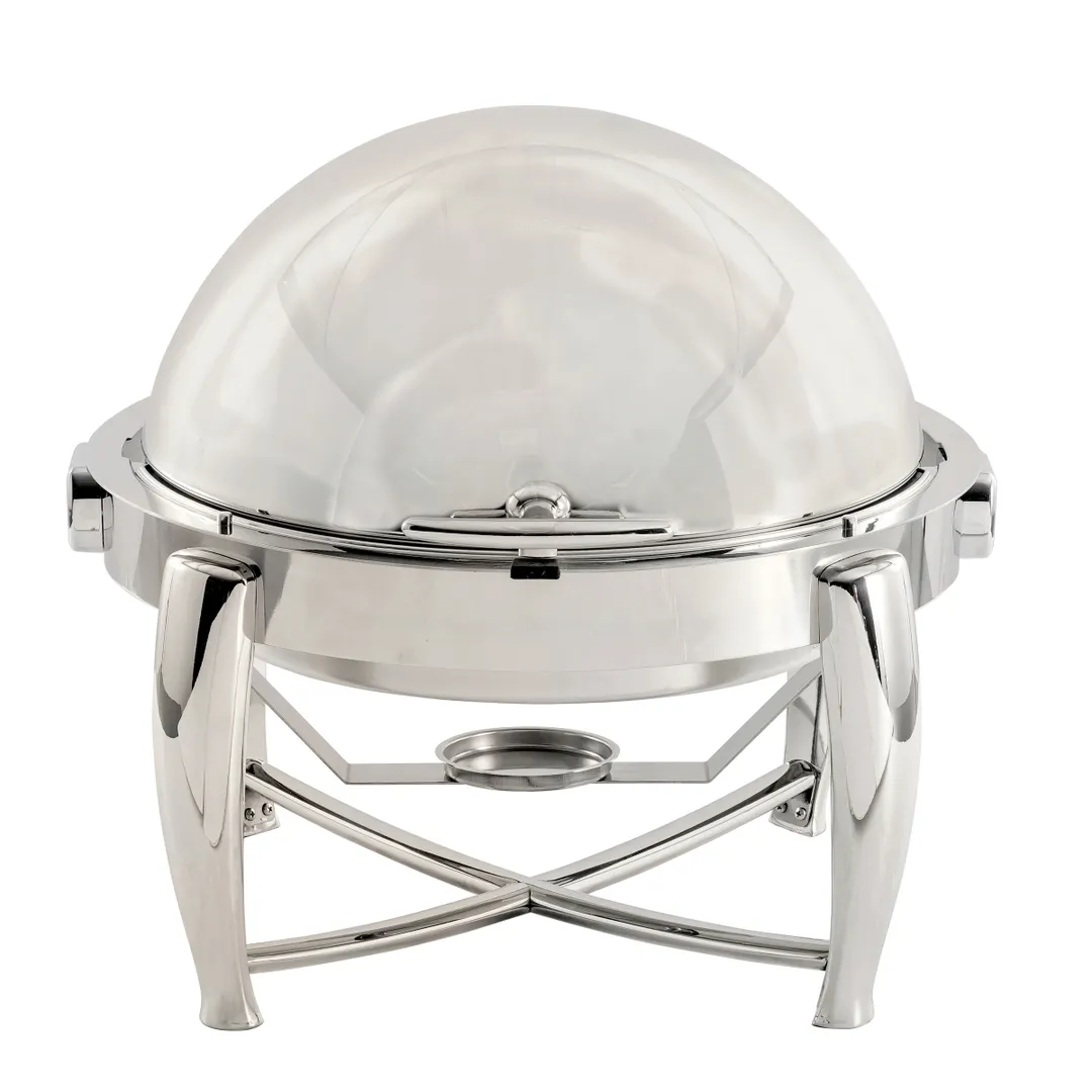 TableCraft Products 12186 - 6 Qt Roll Top Chafer, 19.5" x 19.5" x 19" Stainless Steel, Stackable