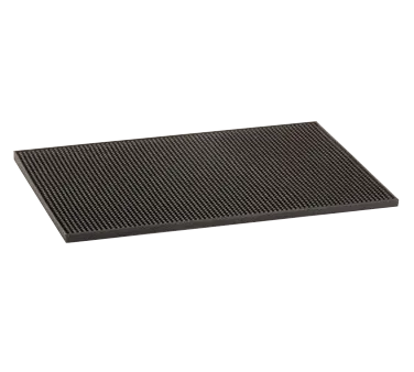 TableCraft Products 1218BK Bar Mat - 12" x 18" Black Rubber, Dishwasher Safe, Slip-Resistant