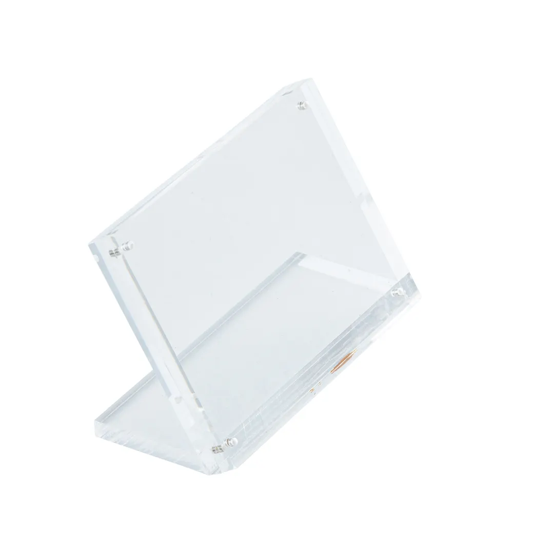 TableCraft Products 12210 Acrylic Sign Holder, Clear Rectangular 3.5" x 2" x 2.5", Inset Magnets