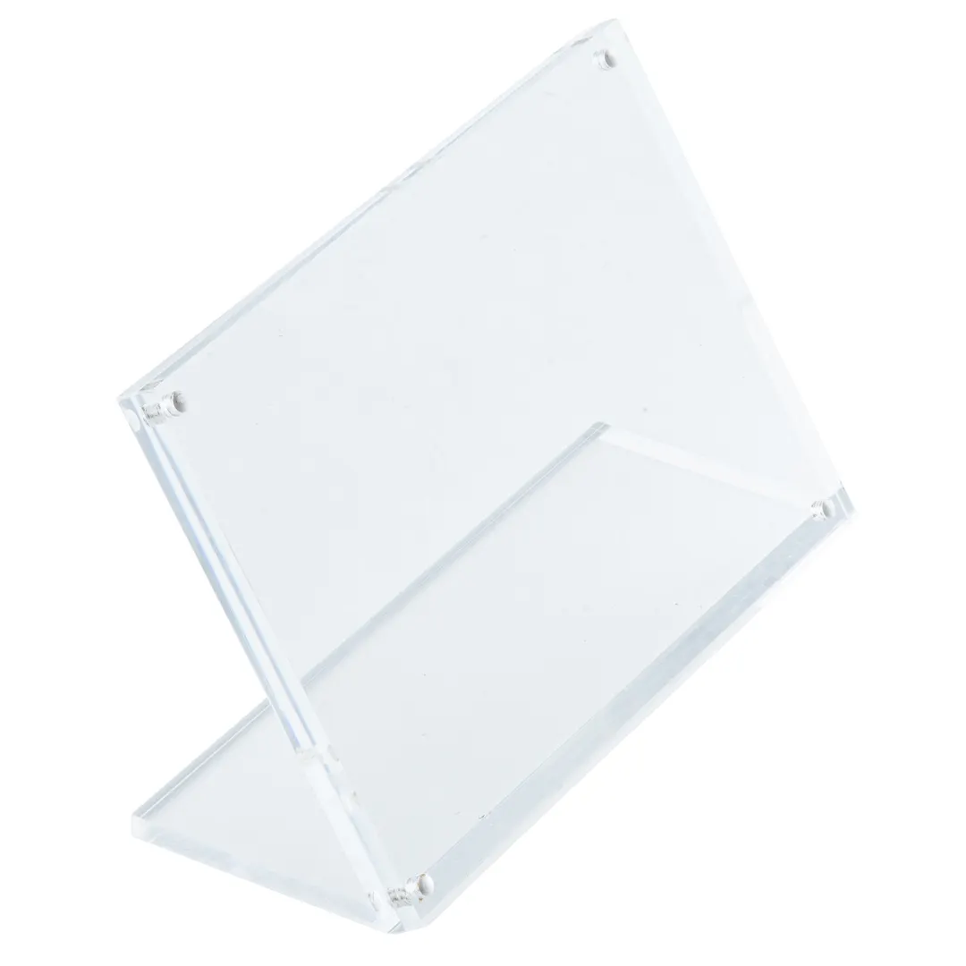 TableCraft Products 12211 Acrylic Sign Holder with Inset Magnets, 5.75" x 2.5" x 4", Clear
