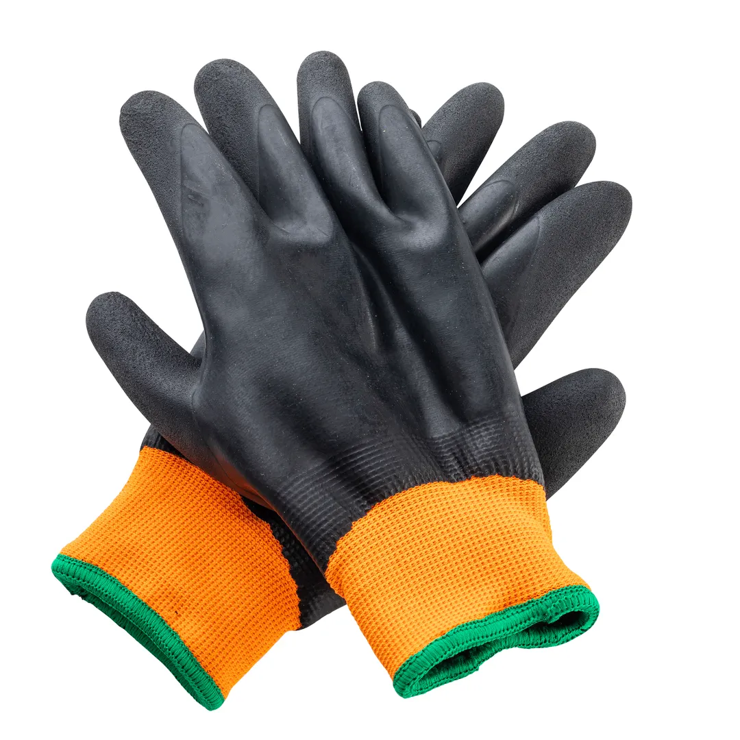 TableCraft Products 12247 Medium Freezer Glove, 9.5" x 4.25" x 1", Black Green Cuff - 1 Pair