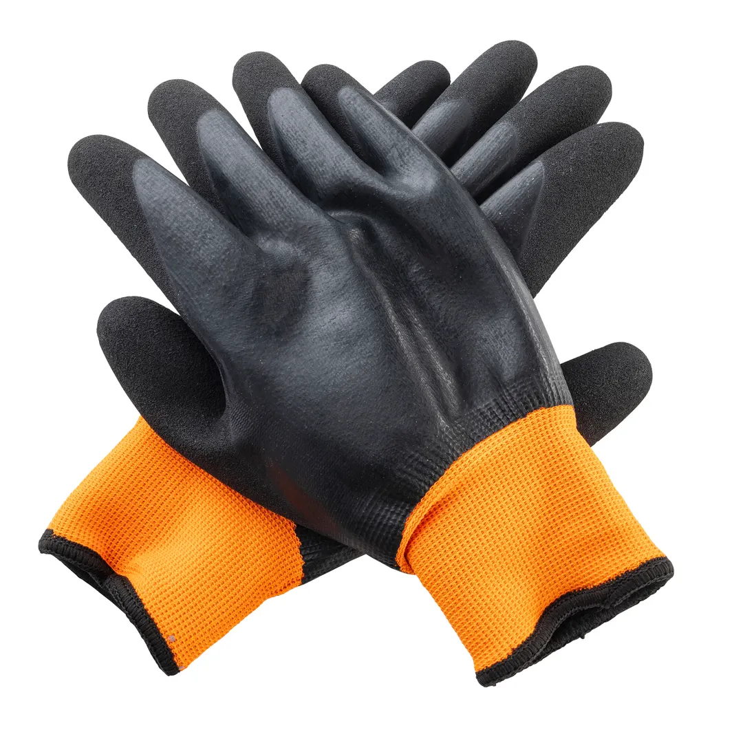 TableCraft Products 12249 - Extra Large Black Freezer Glove, 10.5" x 4.75" x 1", Blue Cuff - 1 Pair