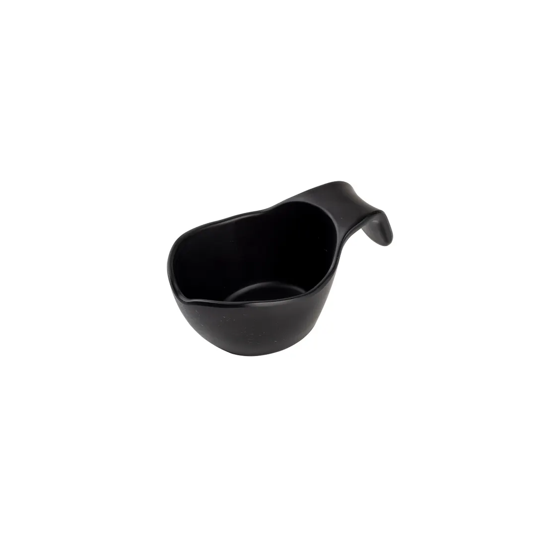TableCraft Products 12272 Gravy Sauce Boat, 3 Oz, 4.75" X 2.625" X 2", Stackable, Melamine, Black