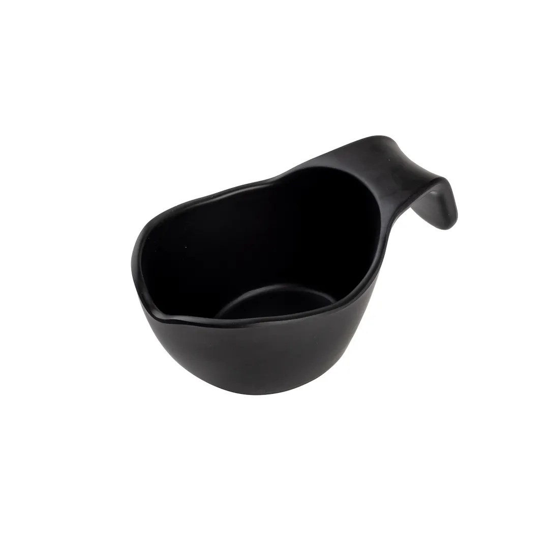 TableCraft Products 12274 Gravy Sauce Boat, 8 oz., 6.25" x 3.625" x 2.75", Black Melamine, Stackable