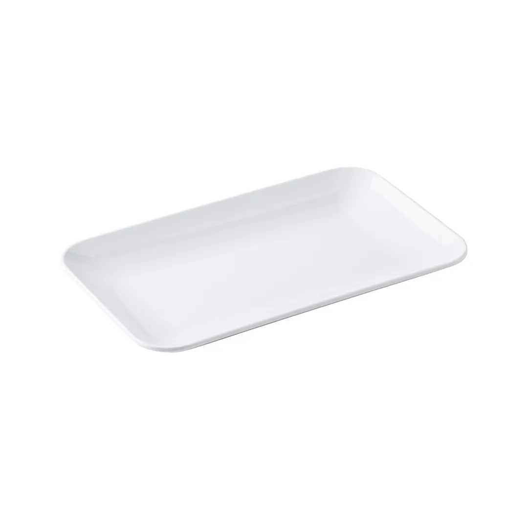 TableCraft 12282 Sierra White Melamine Serving Platter, 13" W x 8" D x 1.25" H, Rectangular