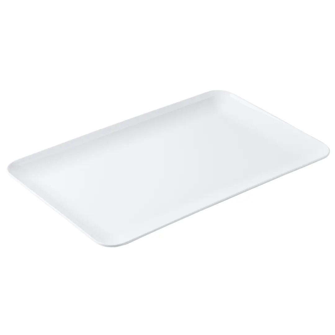 TableCraft Products 12284 - Sierra White Melamine Rectangular Platter, 21"W x 13"D x 1.25"H