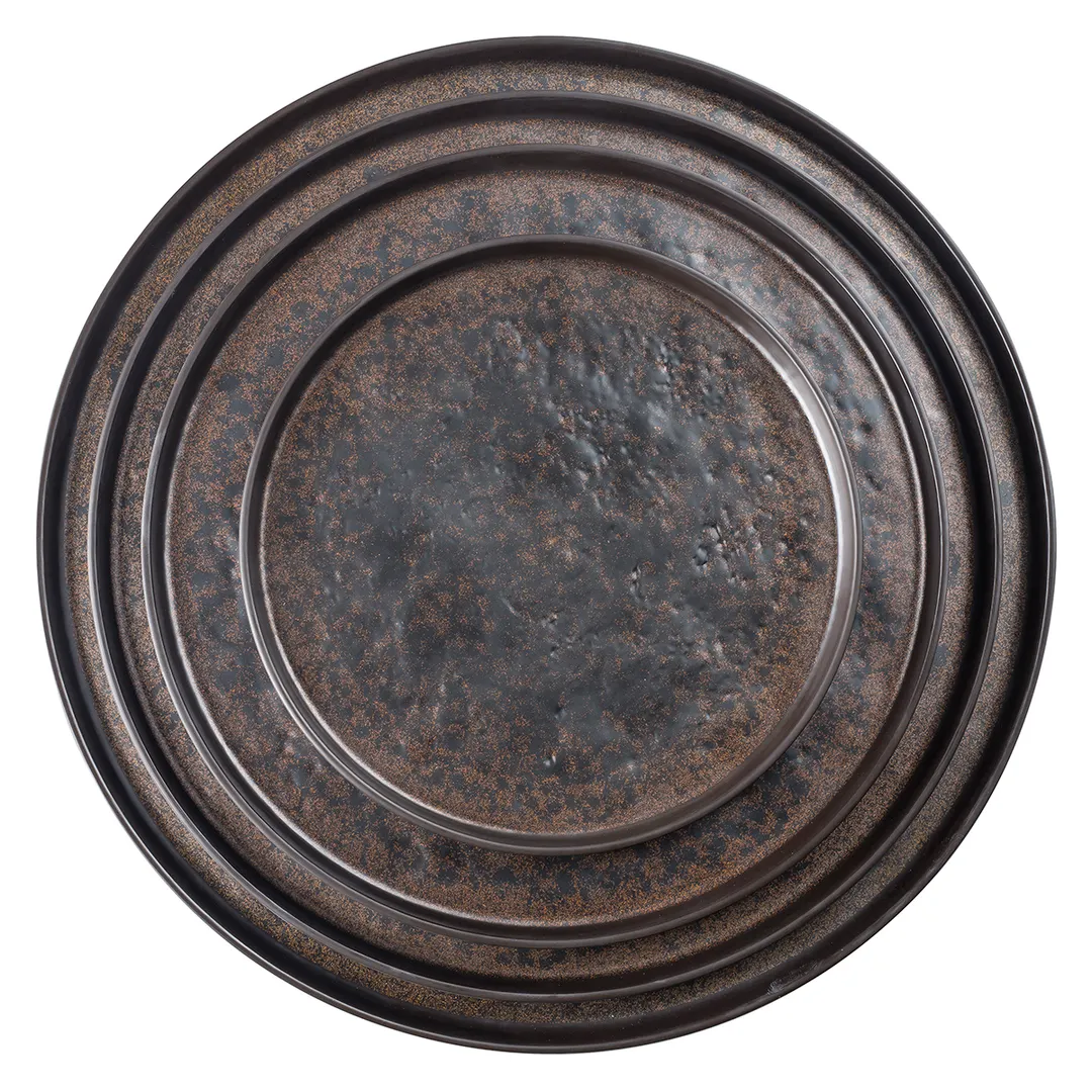 TableCraft Products 123515BR Lunara Collection Brown Melamine Round Platter 10-3/4" Diameter