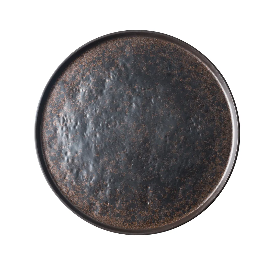 TableCraft Products 123517BR Lunara Collection Round 14" Brown Melamine Serving Platter