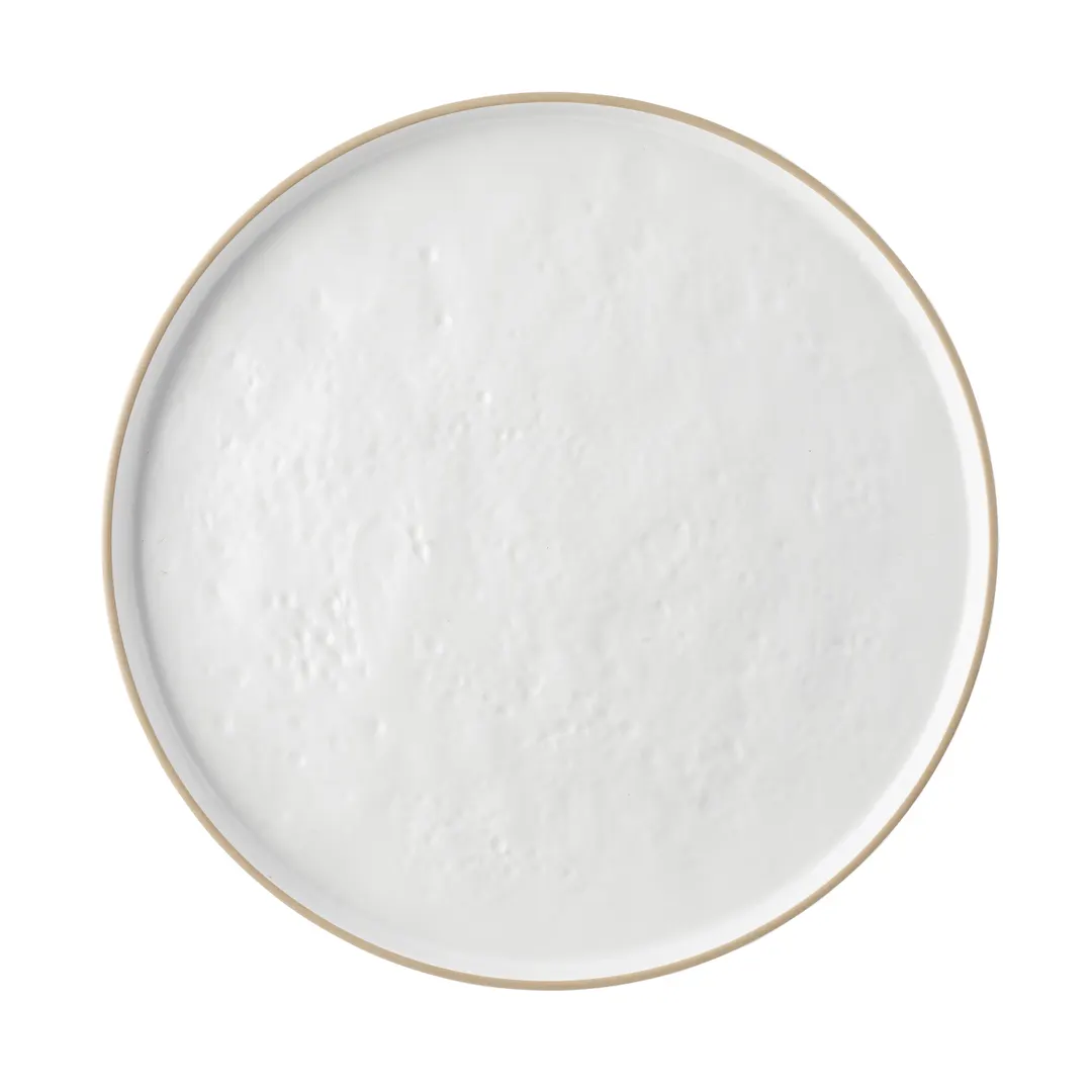 TableCraft Products 123517W - Serving Tray, 14" Diameter Round Melamine, White, Dishwasher Safe