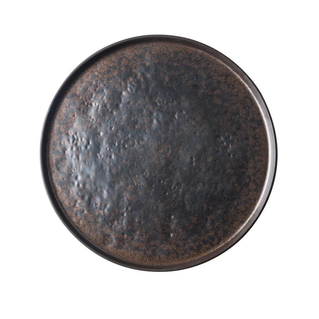 TableCraft Products 123518BR - 16" Round Melamine Platter, Brown Plastic Dinnerware Serving Tray