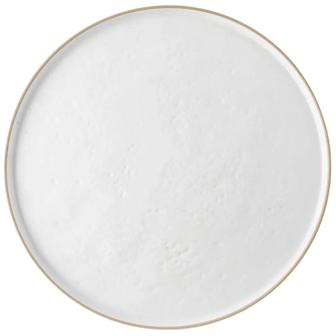 TableCraft Products 123519W Europa Serving Tray – 18" Round White Melamine, Dishwasher Safe
