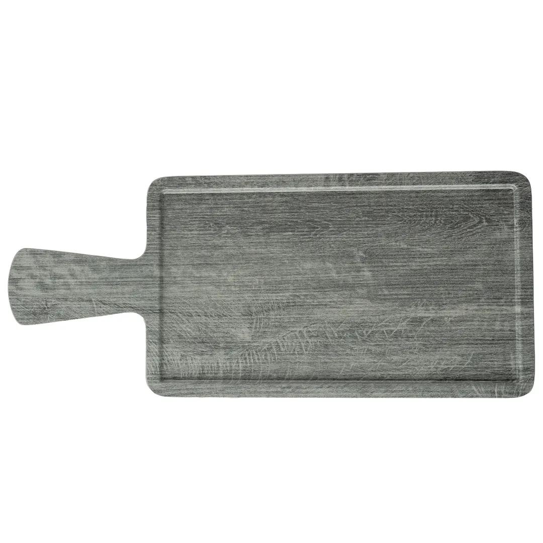 TableCraft 12450 Gray Smokehouse Melamine Serving Paddle, 16.5"x7"x0.625", Rectangular, 4.5" Handle