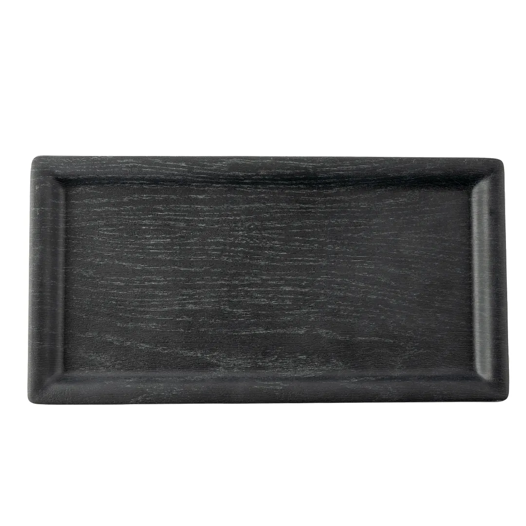 TableCraft Products 12457 - Onyx Black Melamine Serving Tray, 11" x 5.75" x 0.75", Rectangular
