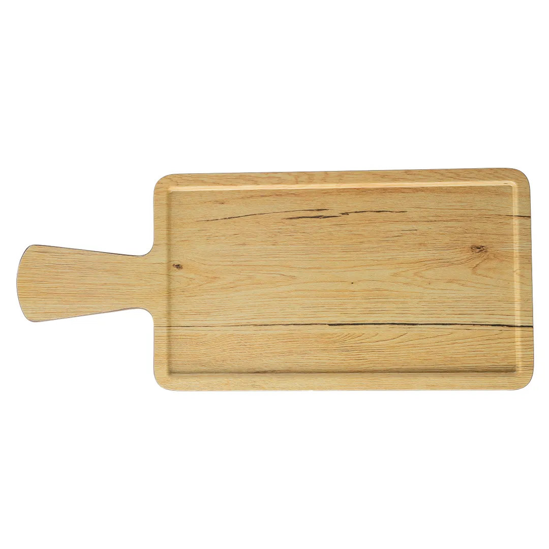 TableCraft Products 12458 Melamine Serving Paddle, 16.5" x 7" Tray, Tan Decaled, 4.5" Handle