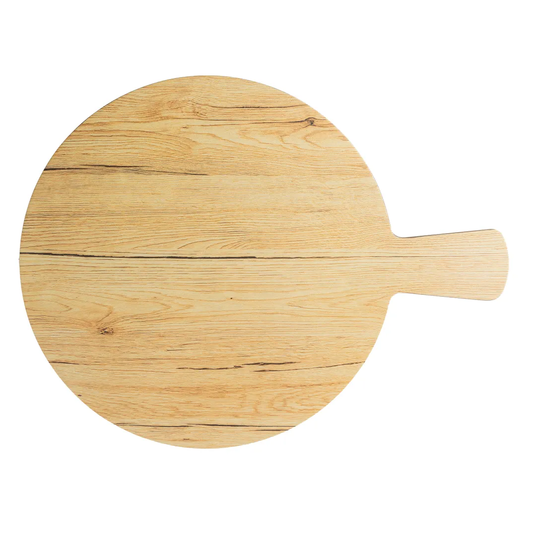 TableCraft Products 12460 - Melamine Paddle, Round 15" x 12" x 0.625", Tan Decaled, 4.5" Handle