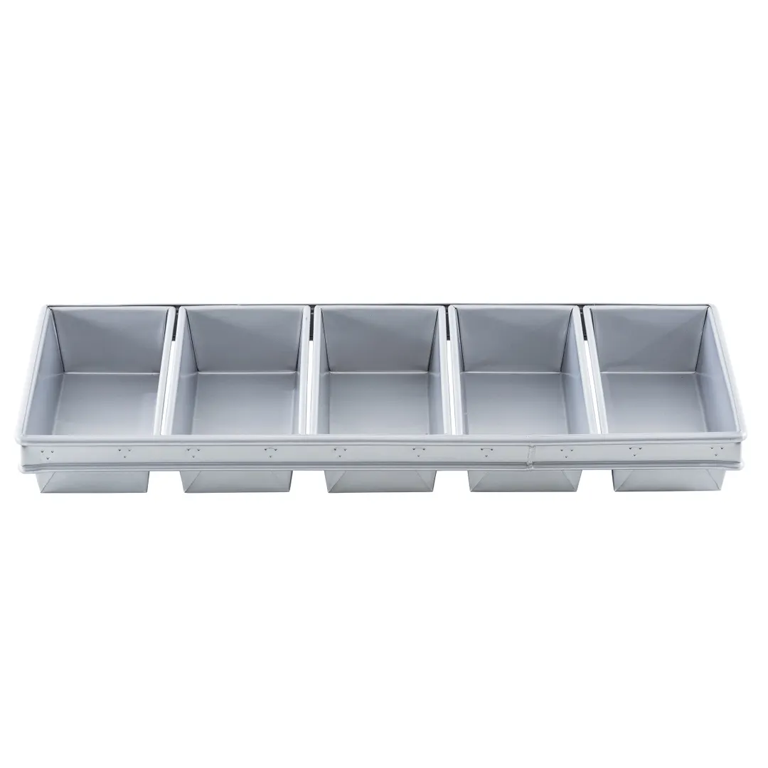 TableCraft 12490 6‑Loaf Bread Pan, 25.75" x 6" x 2.25", Aluminized Steel, Silicone Glaze, 17oz