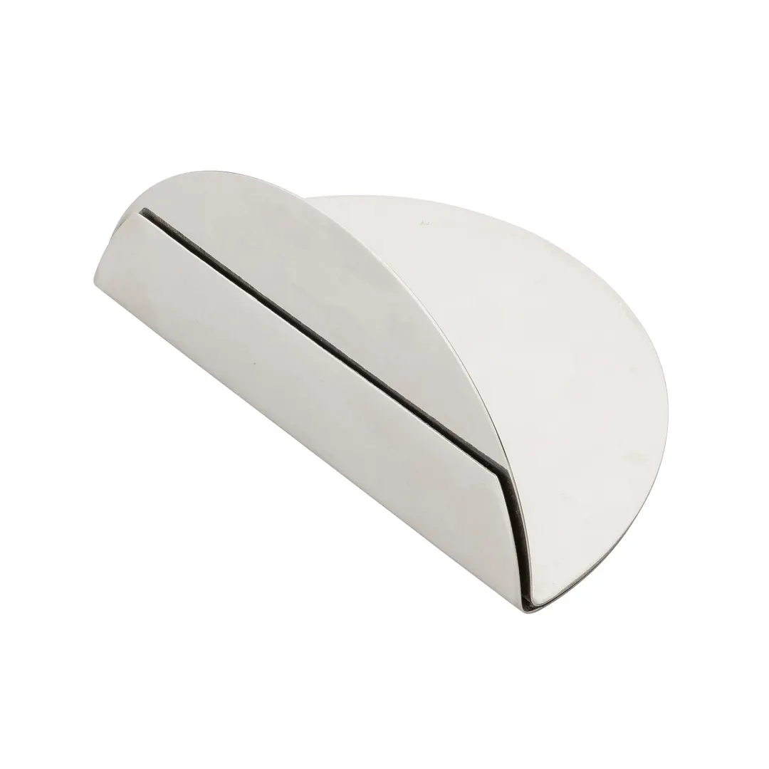 TableCraft Products 12520 Half Moon Card Holder, 3.5" x 2" x 1.5", Stainless Steel 200, 3" Height