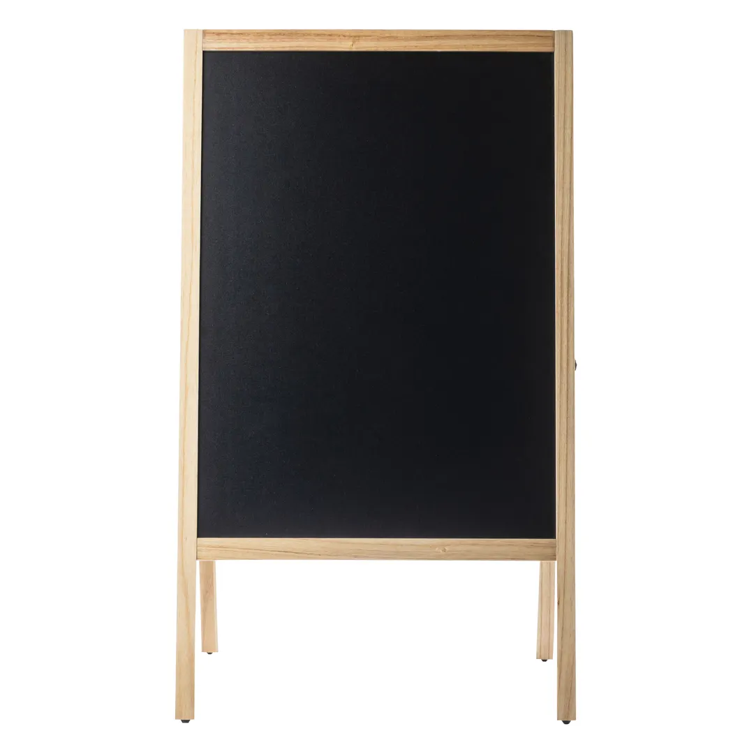 TableCraft 12526 A-Frame Chalkboard Sign, 24" x 25" x 41" Wood (Paulownia), 21.5" x 29.75" Black