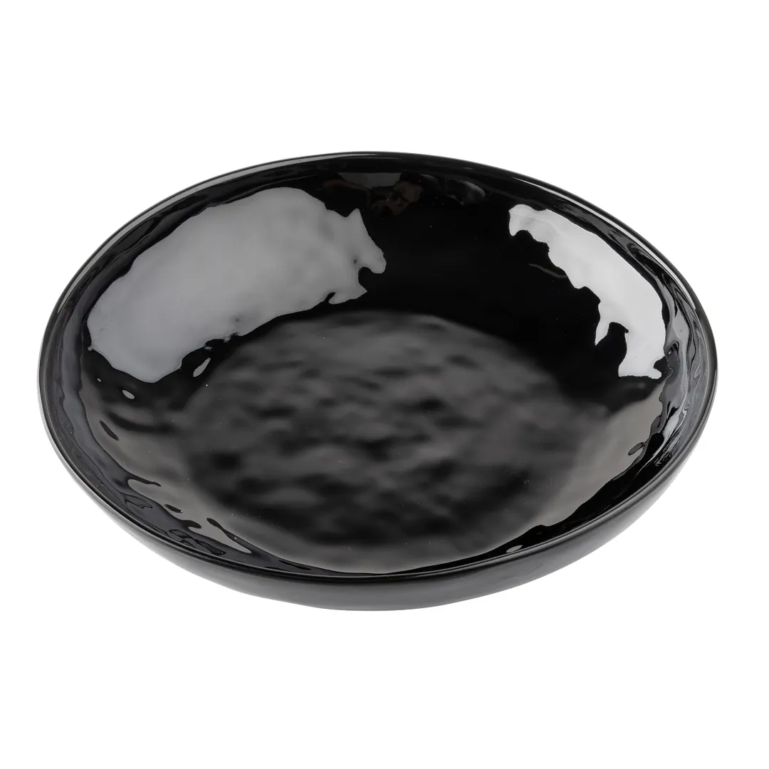 TableCraft Products 12536 - 48‑Oz Serving Bowl, 11"×11"×2.25" Black Melamine, Finish, 1‑2 Quart