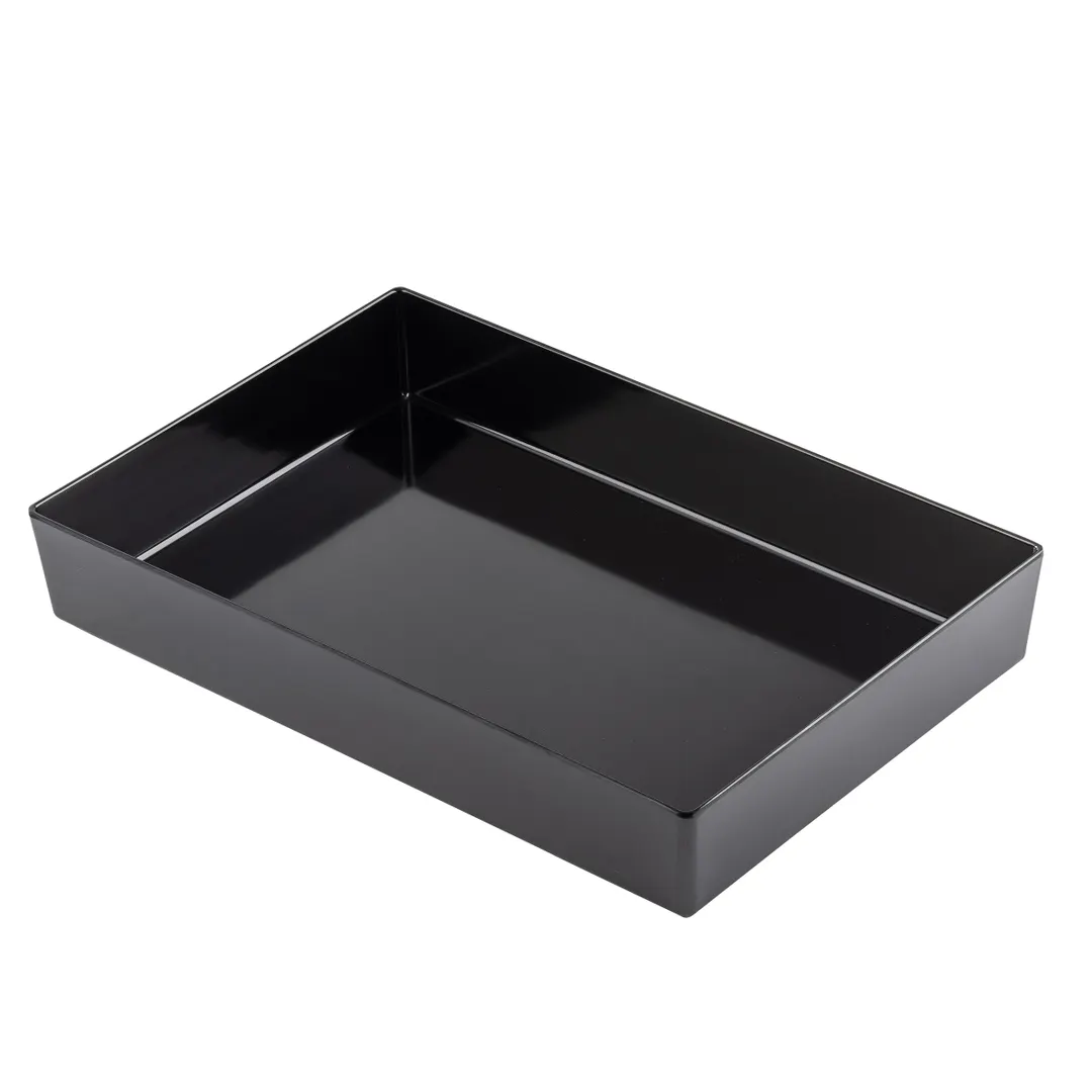 TableCraft 12543 - 10-Qt Black Melamine Bowl, 19" x 12" x 3", Round, Reusable