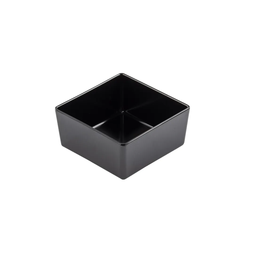 TableCraft Products 12548 - 1.5-Qt Black Melamine Bowl, 6.375" x 6.375" x 3", Reusable