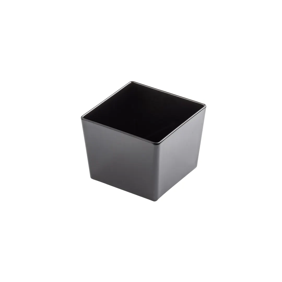 TableCraft Products 12555 - 2.5-Qt Black Melamine Bowl, 6.375" x 6.375" x 5", Reusable