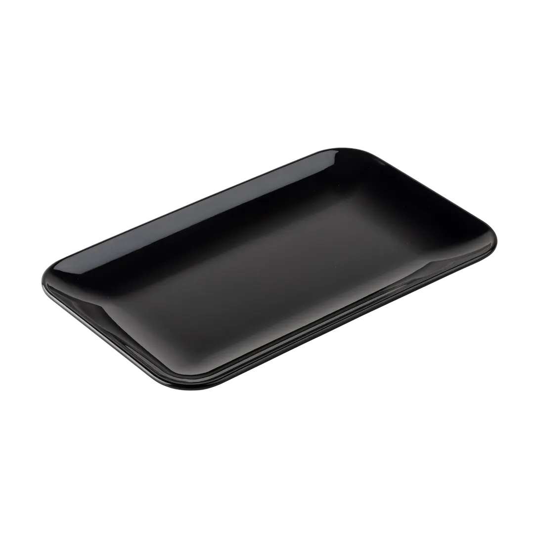 TableCraft Products 12561 Sierra Collection Black Melamine Platter, 13" x 8" x 1.25", Rectangular